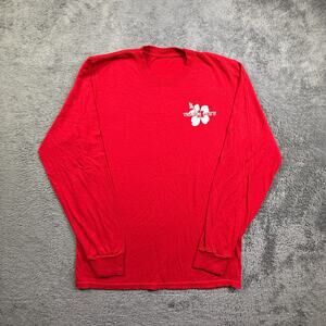 Trader Joes Men's Long Sleeve Crew Neck Shirt S Red Pullover Knit Employee
